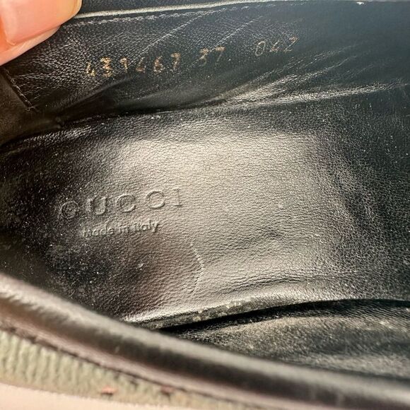 Gucci Jordaan GG Monogram Velvet Loafers Horsebit Flats Green & Pink EU 37 US 7 - Picture 11 of 11